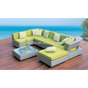 DE- (453) mobiliário de exterior de vime conjuntos de sofás modulares